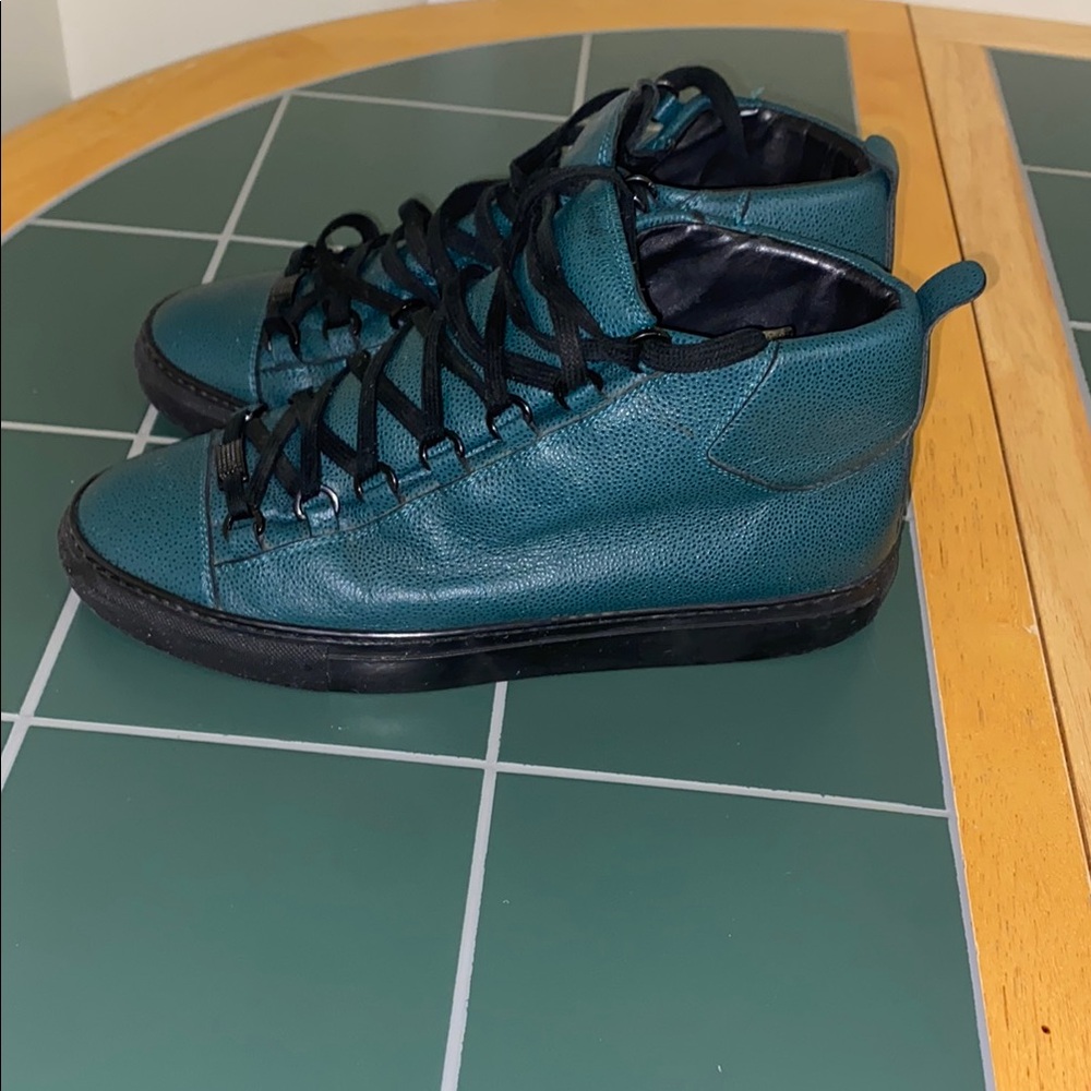 Balenciaga Blue and Black High-Top Sneakers